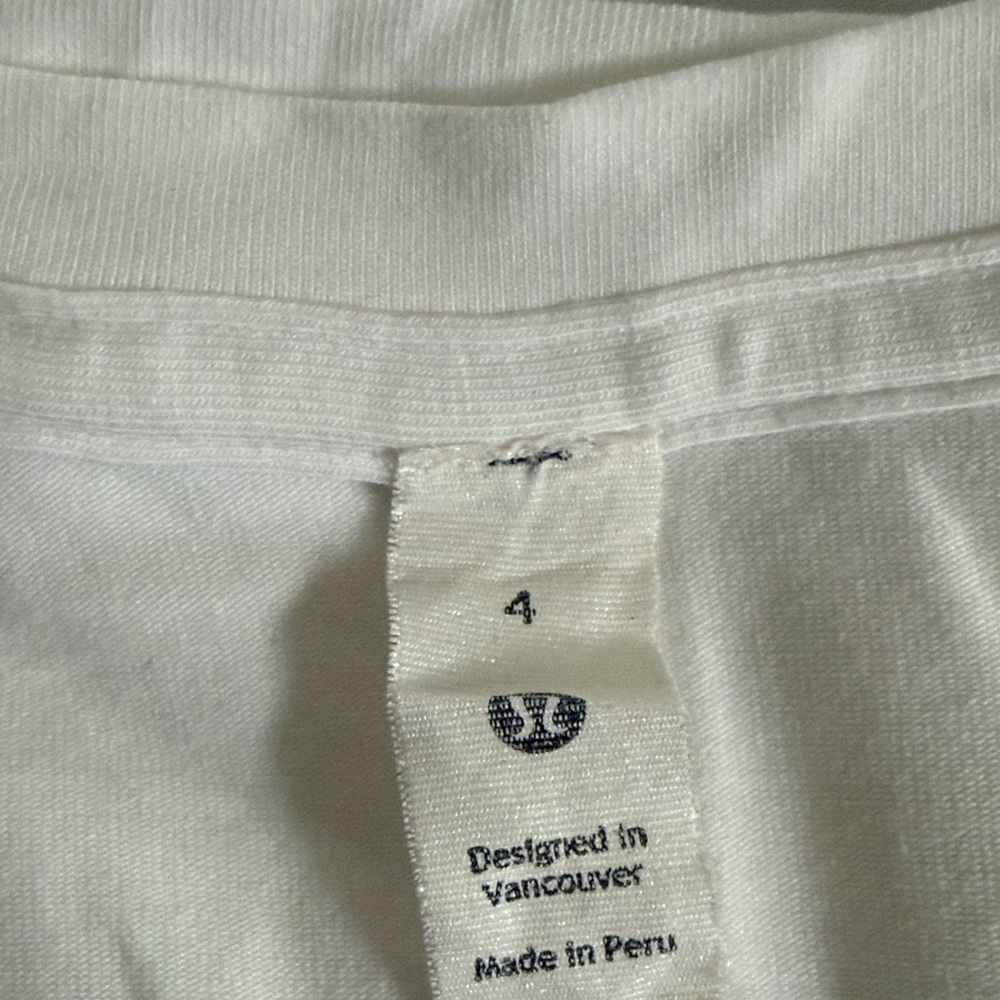 lululemon White Short Sleeve Tee